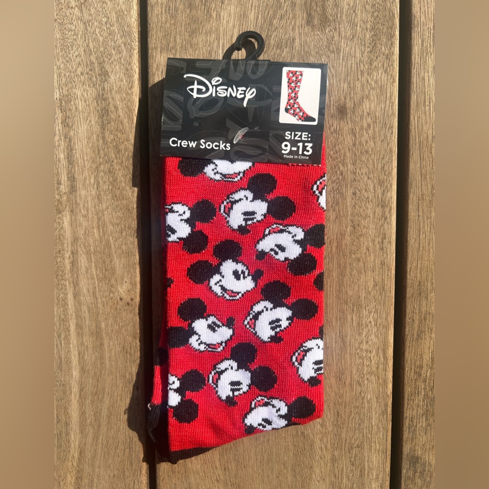 Old Mickey Mouse Disney Crew Mid Calf Adult Full Toe Socks Novelty Gift OSFM